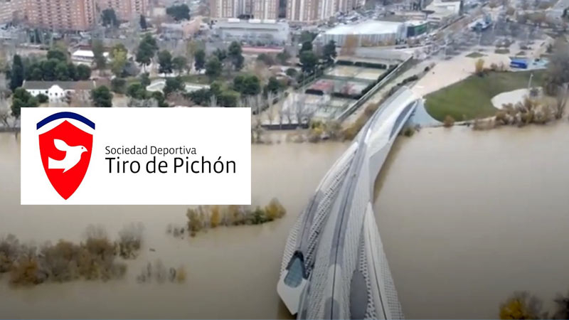 S.D. Tiro de Pichón inundado tras la crecida del Ebro