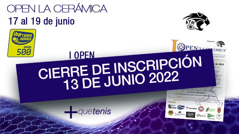 El 13 de junio se cierran inscripciones para el I Open “La Cerámica”