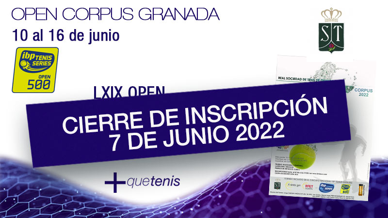 Mañana se cierran inscripciones del LXIX Open de Granada