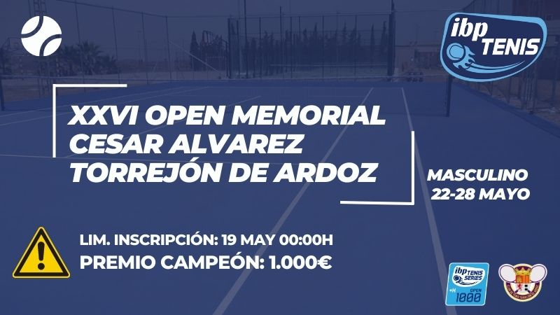 El Open de Torrejón de Ardoz cierra inscripiciones el próximo 19 de mayo a las 00.00h