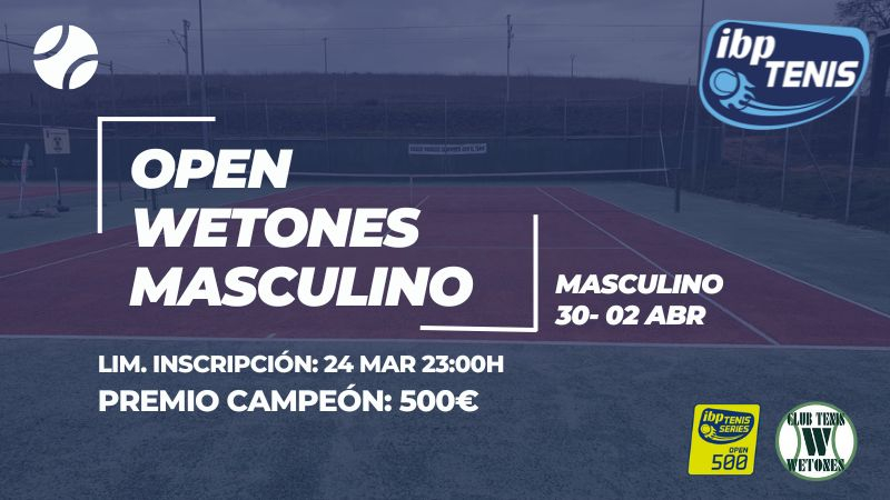 El Open Wetones Masculino en Salamanca se celebrará del 30 al 2 de abril 