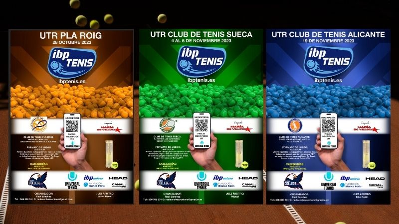  Tres torneos UTR IBP Tenis  se celebrarán en la Comunidad Valenciana en octubre y noviembre