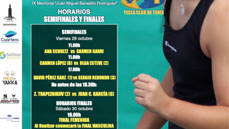 El XXXVIII Open Nacional de Tenis "Ciudad de Yecla"  en semifinales