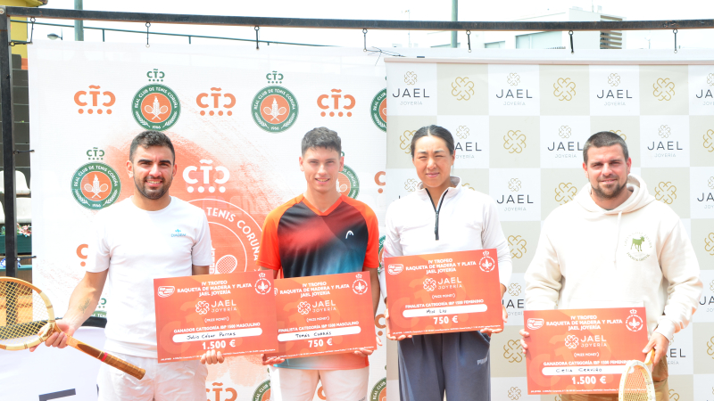 Ganadores del IV Trofeo Raqueta de Madera y Plata Jael Joyería