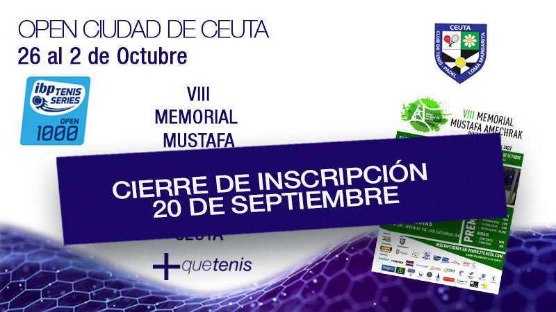 Mañana, 20 de septiembre se cierran inscripciones para el Open de Ceuta