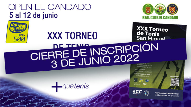 ¡Se cierran inscripciones para el XXX Torneo de Tenis San Miguel!