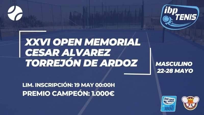 Presentamos el XXVI Torneo de Tenis Villa de torrejón “in memoriam César Álvarez”