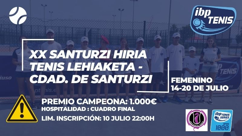 Último día para inscribirse en el torneo XX Santurzi Hiria Tenis Lehiaketa 