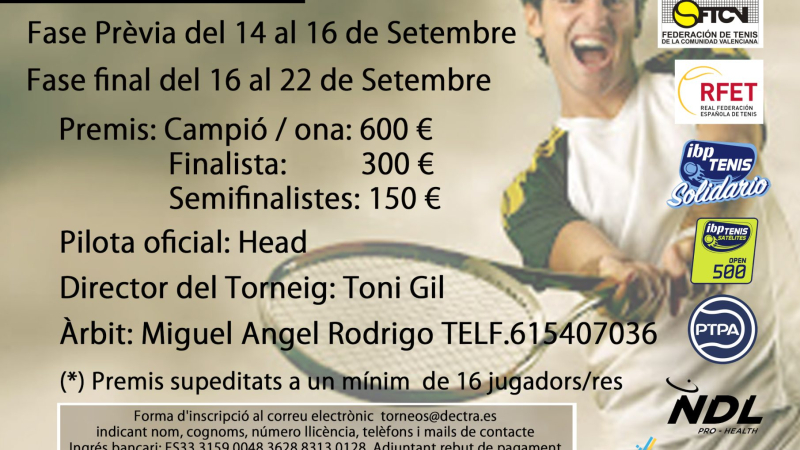 Último Día para Inscribirse en el XXIV Open de Tenis Arturo Torregrosa