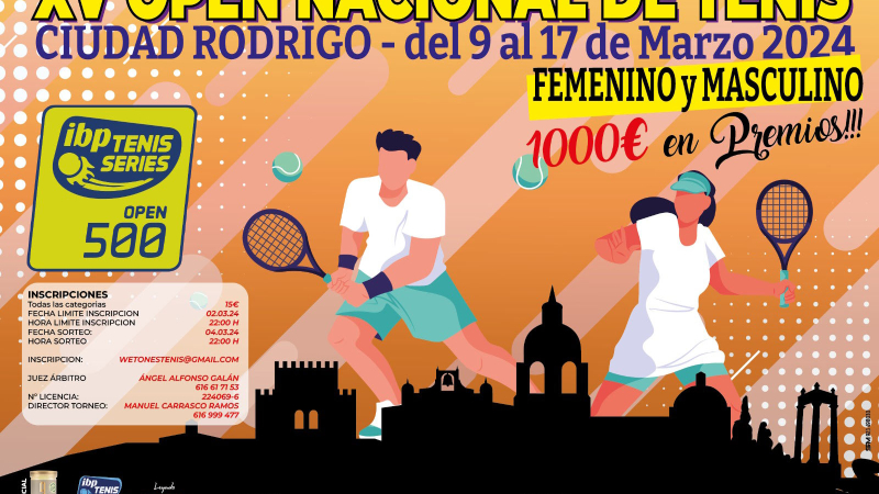 Últimos días para inscribirse en el XV Open Nacional de Tenis Ciudad Rodrigo Femenino